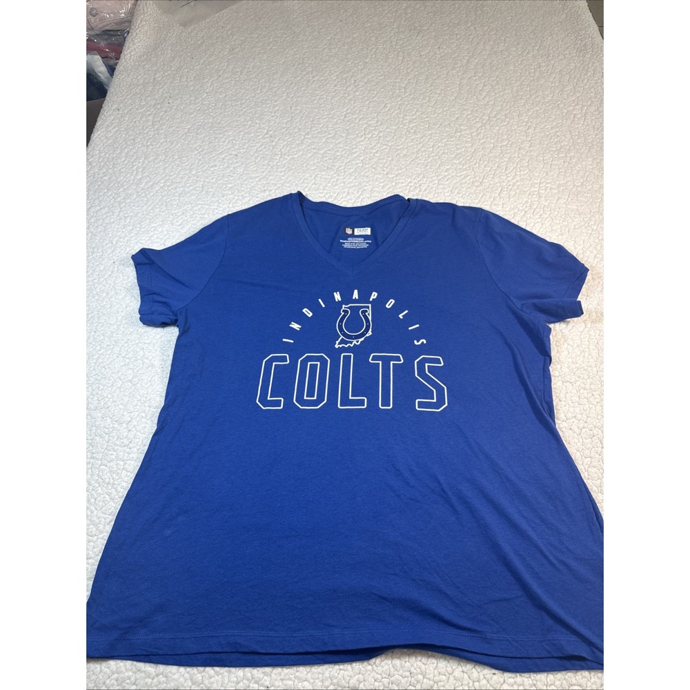 NFL Team Apparel Indianapolis Colts Womens 2XL Blue Graphic T-Shirt Cotton Tee